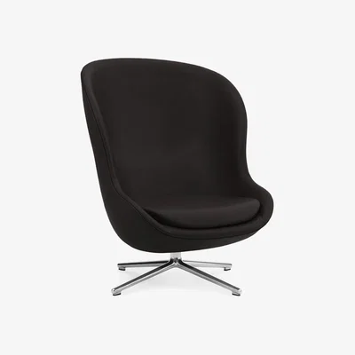 Nordic Nest Normann Copenhagen Hyg armchair Leather ultra 41580 anthracite base in aluminium