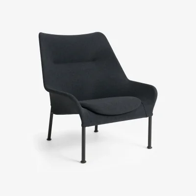 Nordic Nest HAY O2 Lounge Chair armchair Soft black-svartlackerad steel