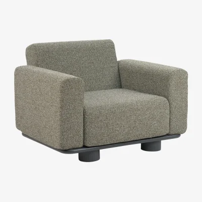 Nordic Nest Brafab Bolster armchair Anthracite-teddy verde