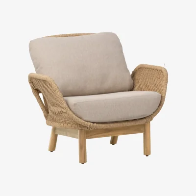 Nordic Nest Brafab Lily armchair Twist straw-plush wheat