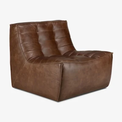 Nordic Nest Ethnicraft N701 armchair Leather Chestnut