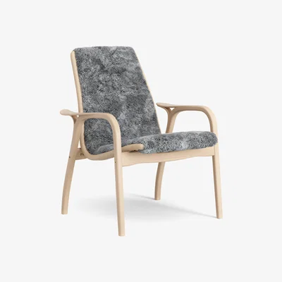Nordic Nest Laminett arm chair laquered beech/sheep skin Scandinavian Grey (grey)