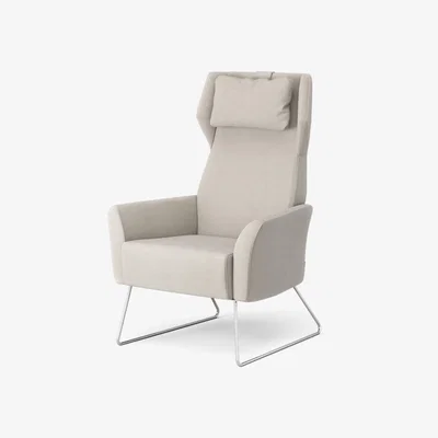 Nordic Nest Swedese Select armchair Fabric steelcut trio 3 205 beige chrome sled base