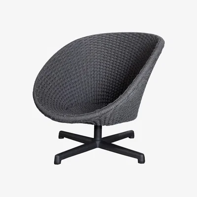 Nordic Nest Cane-line Peacock swivel armchair Dark grey aluminium legs