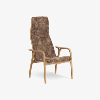 Nordic Nest Lamino arm chair oiled oak/sheep skin Sahara (nougat brown)