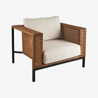 Nordic Nest Brafab Shell lounge chair Teddy rice-black