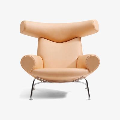Nordic Nest Fredericia Furniture Wegner Ox armchair Vegeta leather 90-chrome