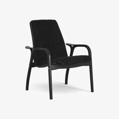 Nordic Nest Swedese Laminett armchair Sheepskin Black-black stained beech