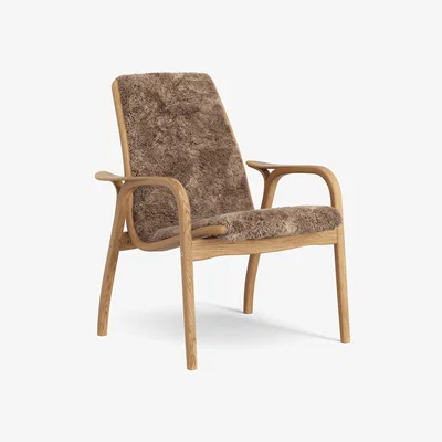 Nordic Nest Laminett arm chair oiled oak/sheep skin Sahara (nougat brown)