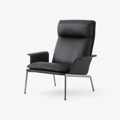 Nordic Nest &Tradition Muno LN17 High back lounge chair Dark chrome-Black