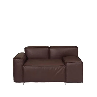 Nordic Nest Swedese Boxplay armchair Leather baltique 93002 darkbrown