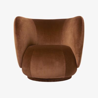 Nordic Nest Ferm Living Rico lounge chair Devoré velvet-Rust