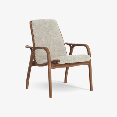 Nordic Nest Laminett arm chair oiled walnut/sheep skin Moonlight (beige)