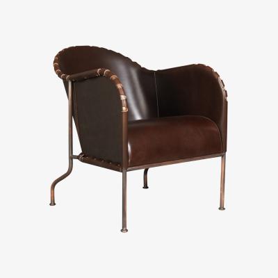 Nordic Nest Källemo Bruno armchair Core leather 9208 cigar brown-coppered frame