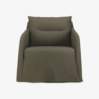 Nordic Nest Ethnicraft Weave lounge chair with removable cover Green