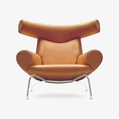 Nordic Nest Fredericia Furniture Wegner Ox armchair Leather max 95-chrome