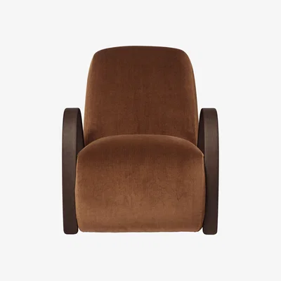 Nordic Nest Ferm Living Buur lounge chair devoré velvet Rust