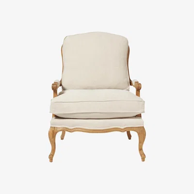 OKA OKA, Chantal French-Style Linen Armchair - Natural, Armchairs, Linen, Plain
