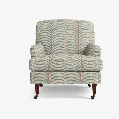OKA OKA, Coleridge Armchair - Areca Seafoam, Armchairs, Linen/Maple