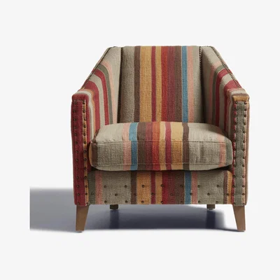 OKA OKA, Large George Club Chair - Multi, Armchairs, Feathers/Wool, Cheetah Print