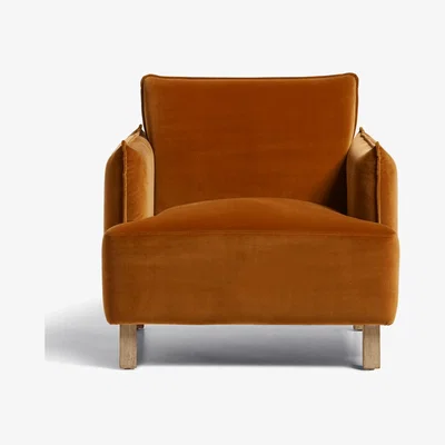 OKA OKA, Alora Armchair - Dirty Orange, Armchairs, Cotton/Oak/Pine