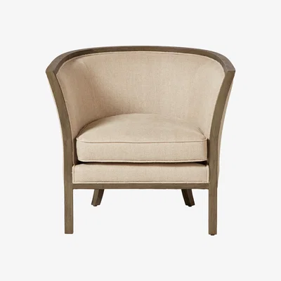 OKA Selene Linen Armchair - Sand Wide Herringbone