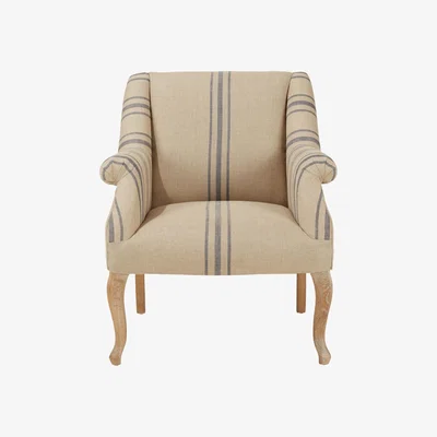 OKA OKA, Polperro Armchair - Blue, Armchairs, Linen, Striped