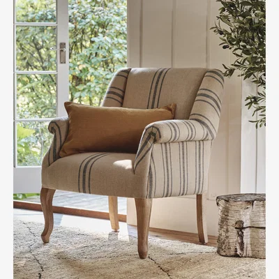 OKA OKA, Polperro Linen Armchair - Blue, Armchair