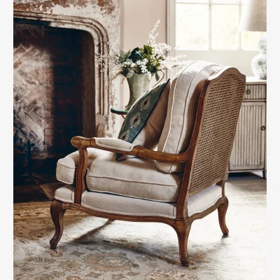 OKA OKA, Chantal French-Style Linen Armchair - Natural, Armchair