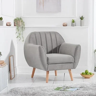 Oak&More Latimer Grey Velvet Armchair