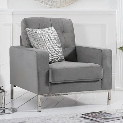 Oak&More Lydia Grey Velvet Armchair