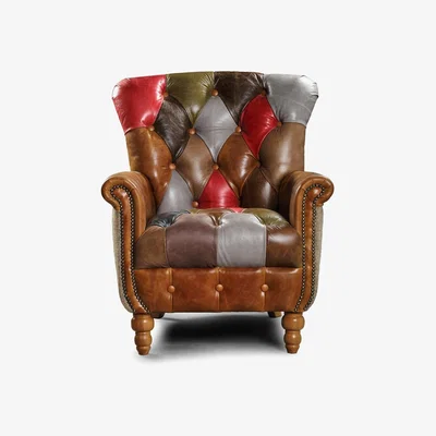 Oak&More Wenlock Leather Patchwork Armchair