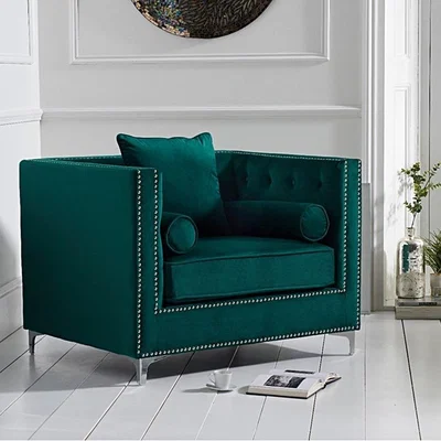 Oak&More New York Green Velvet Armchair
