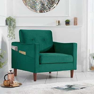 Oak&More Carla Green Velvet Armchair