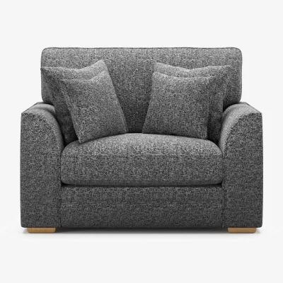Oak&More Jasper Charcoal Chenille Fabric Love Chair