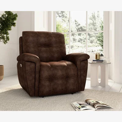 Oak&More Barlow Dark Brown Faux Leather Reclining Armchair
