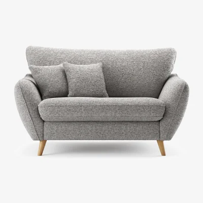 Oak&More Palma Silver Chenille Fabric Love Chair