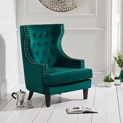 Oak&More Penelope Green Velvet Armchair