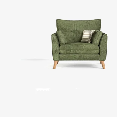 Oak&More Palermo Olive Green Chenille Fabric Armchair