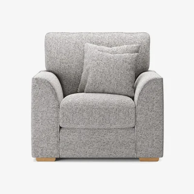 Oak&More Jasper Silver Chenille Fabric Armchair