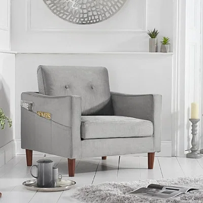Oak&More Carla Grey Velvet Armchair