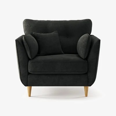 Oak&More Capri Anthracite Chenille Fabric Armchair