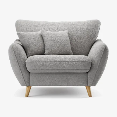 Oak&More Palma Silver Chenille Fabric Armchair