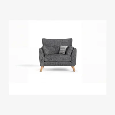 Oak&More Palermo Graphite Chenille Fabric Armchair