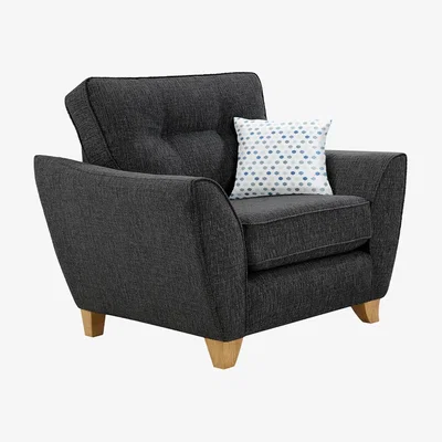 Oak&More Florin Charcoal Grey Fabric Armchair