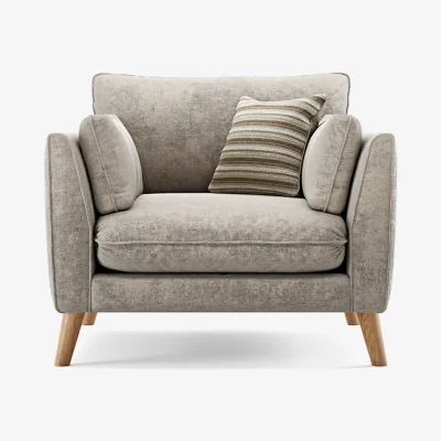 Oak&More Palermo Truffle Chenille Fabric Armchair