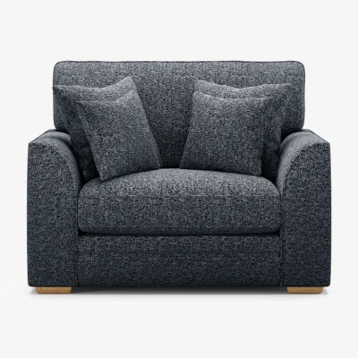 Oak&More Jasper Navy Chenille Fabric Love Chair