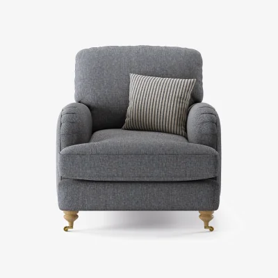 Oak&More Chilworth Navy Fabric Armchair with Navy Cushion