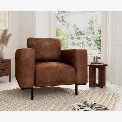 Oak&More Camden Tan Faux Leather Armchair