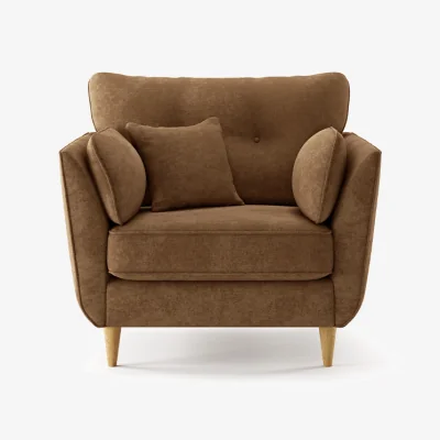 Oak&More Capri Almond Fine Chenille Fabric Armchair